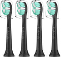 Toothbrush Heads for Philips Sonicare Replacement Heads, C2 Brush Head Compatible with Phillips Sonicare Click-on 4100 5100 6100 Electric Toothbrush, 4 Pack, Black