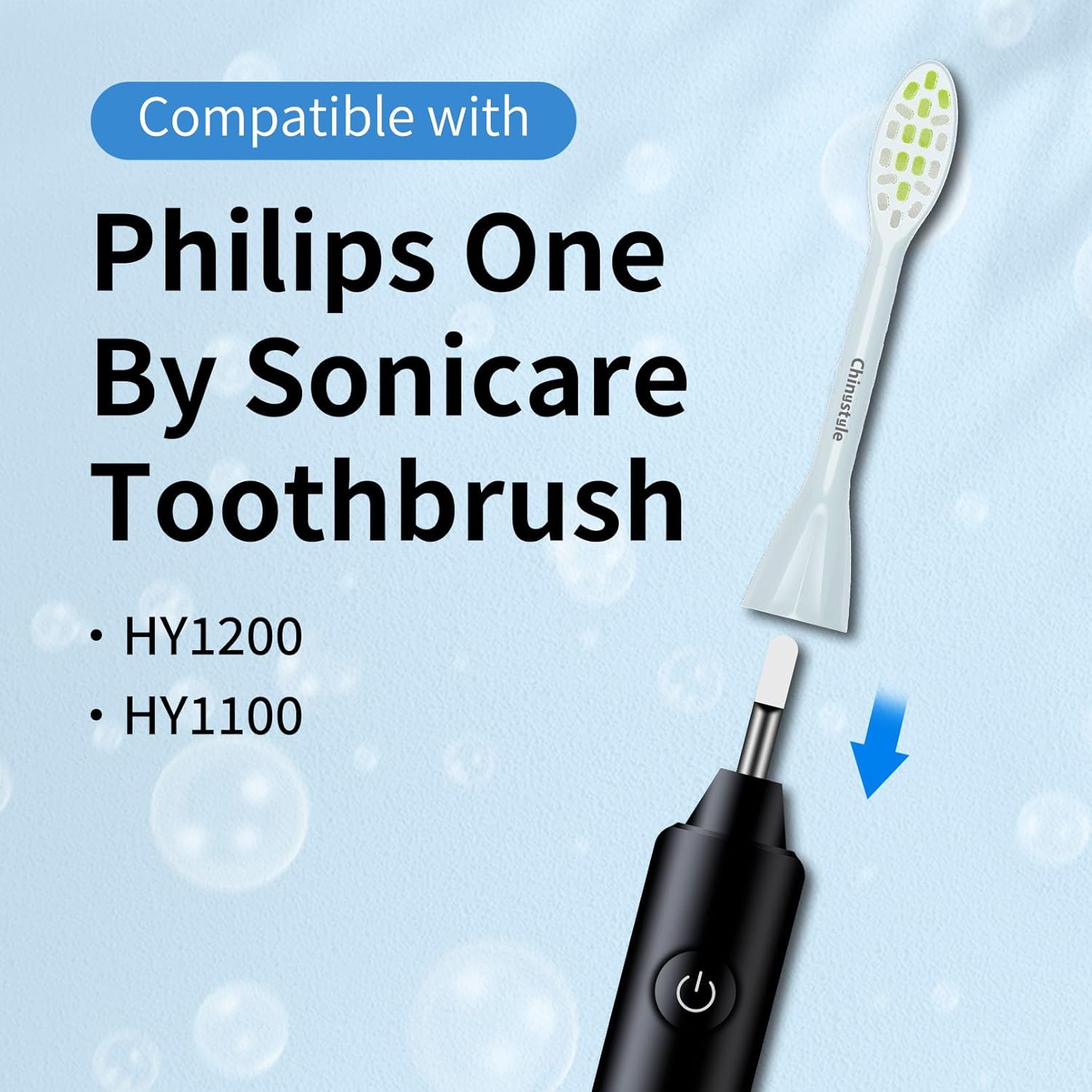 Replacement Toothbrush Heads Compatible with Philips One Sonicare Electric Toothbrush HY1200 HY1100, Tooth Brush Head Mint Green -10 Pack