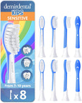 demirdental Kids Toothbrush Heads Compatible with Philips Sonicare Kids Toothbrush Heads - Replacement Heads Sensitive - Brush Heads from Ages 7 to 10 - Dark Blue - Replaces HX6048-8 Pack
