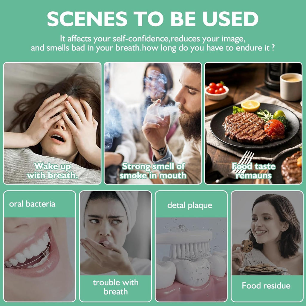 Spearmint Oil Pulling Rinse, Cold-Pressed Coconut Mouthwash for Teeth Whitening, Natural Peppermint Pulling Oil, for Breathe Mouth,Gentle Deeply Cleans (8FLOZ)