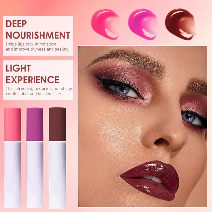 Lips Staining Lip Oil, Lip Stain Oil, Lip Tint Lips Oil Long-Lasting Moisturizing, Lips Oil Stain, Dynamic Finish that Goes on Glossy (Lucky Lotus)