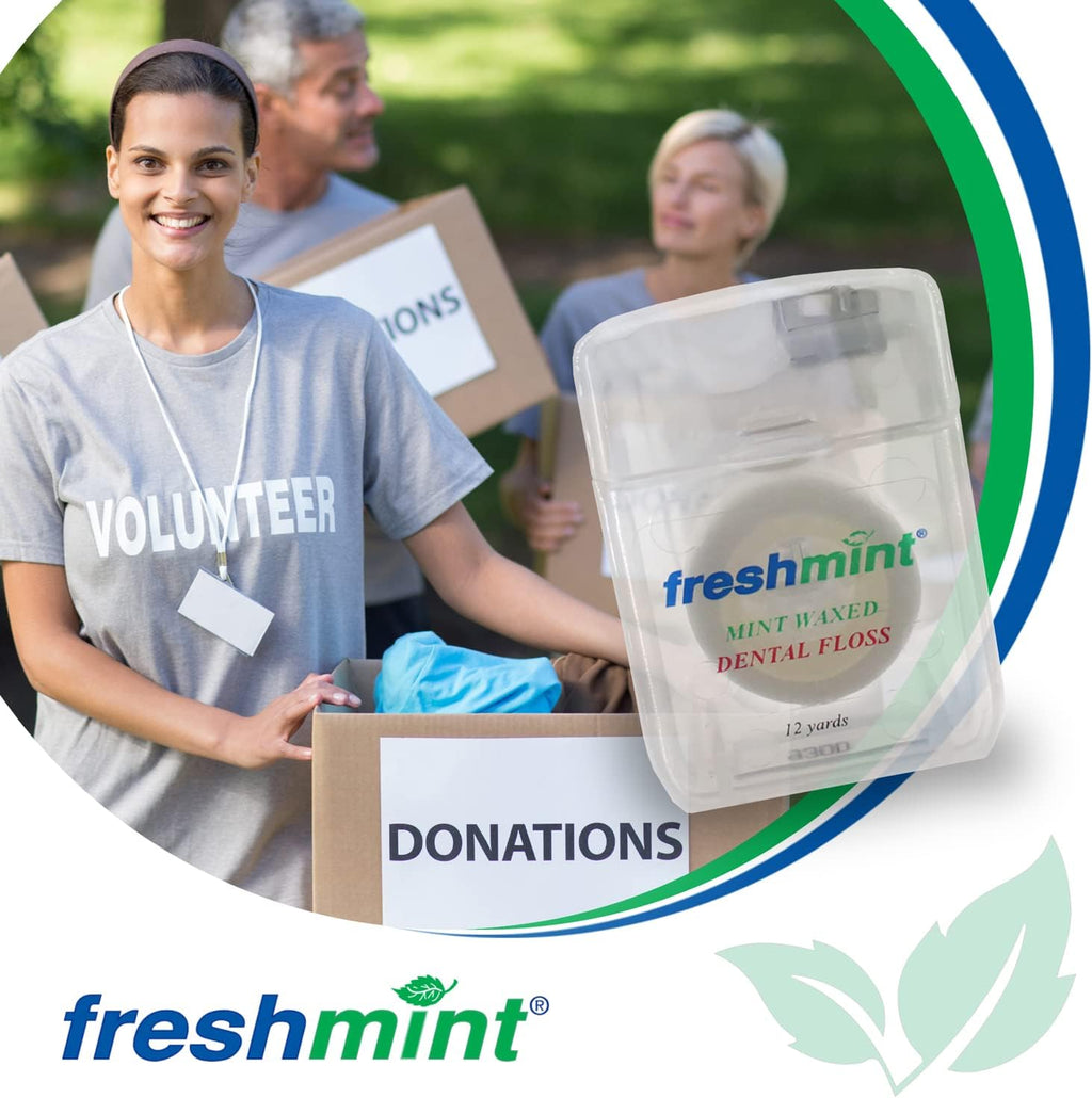 144 Spools of Freshmint® 12 Yards Mint Waxed Dental Floss