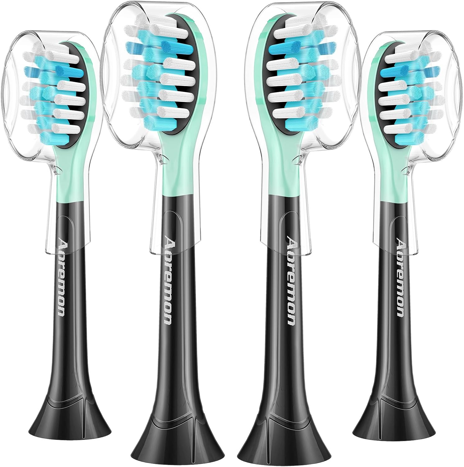 Aoremon Toothbrush Replacement Heads for Sonciare C3 - Brush Heads for Philips Sonicare 2 Series 3 Series ProtectiveClean 4100 5100 6100 DiamondClean FlexCare HealthyWhite G3 W3 C2 G2 C1,4 Count,Black