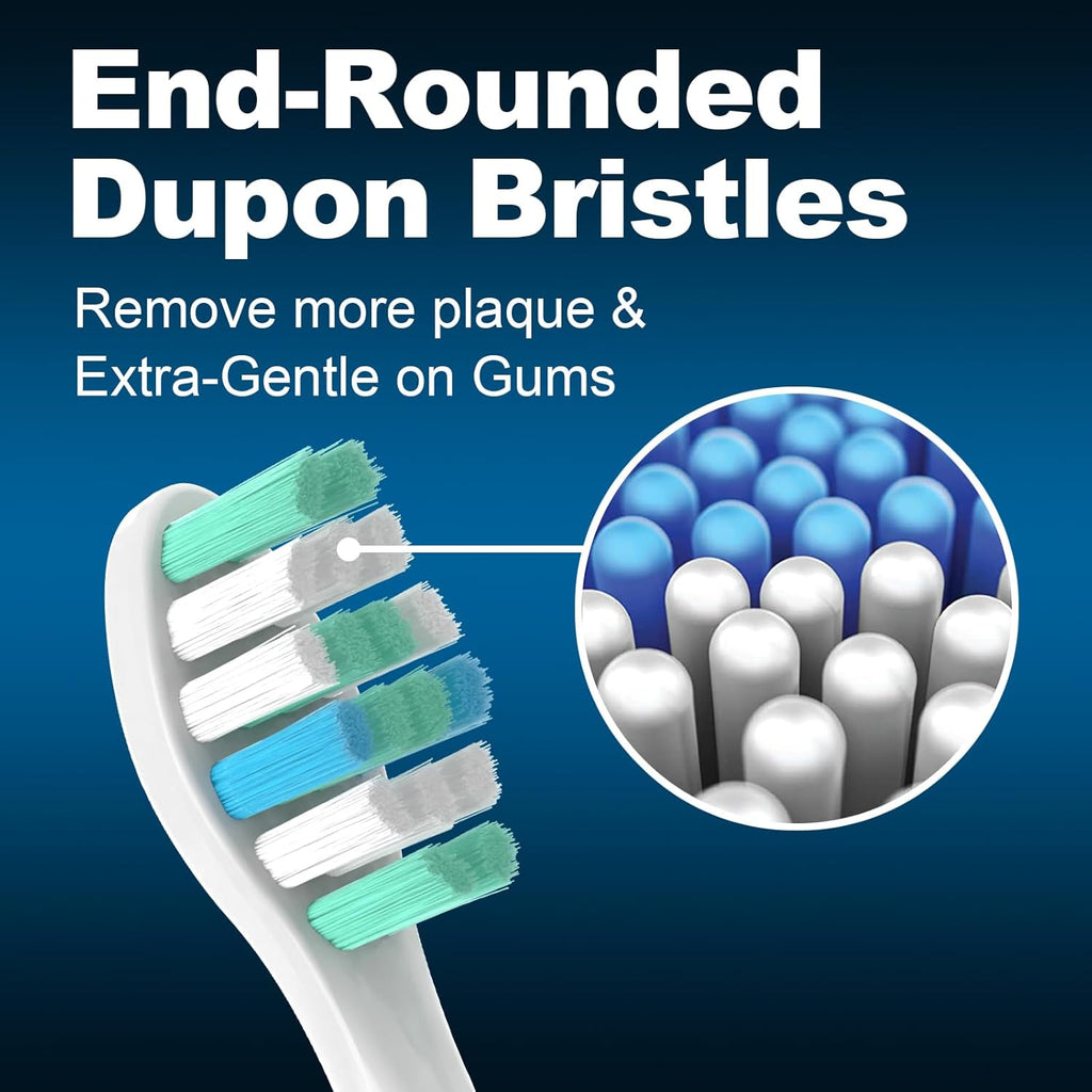 MRYUESG Replacement Toothbrush Heads for Philips Sonicare Replacement Heads, 10 Pack, Electric Tooth-Brush Head Compatible with Phillips, White-Blue