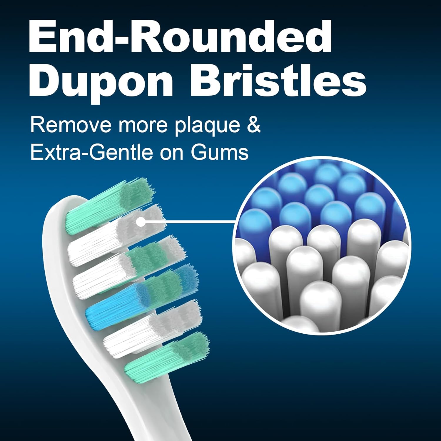 MRYUESG Replacement Toothbrush Heads for Philips Sonicare Replacement Heads, 10 Pack, Electric Tooth-Brush Head Compatible with Phillips, White-Blue