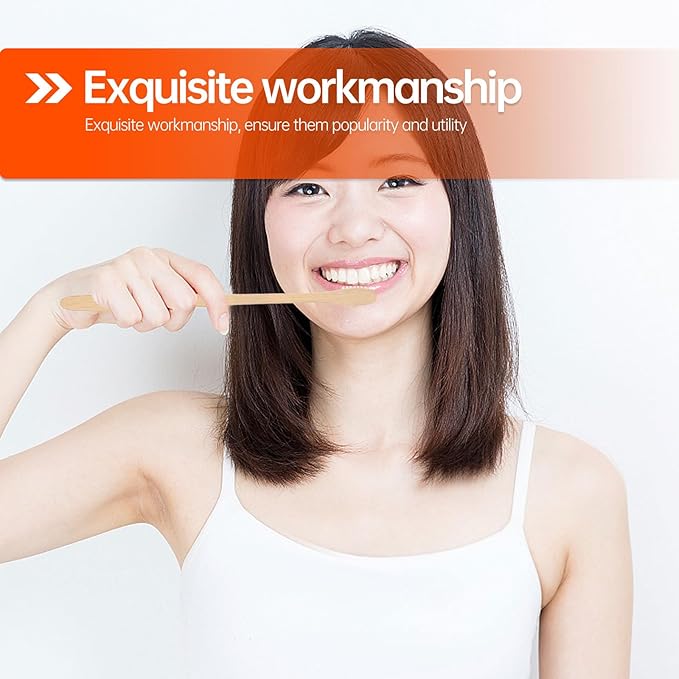 20pcs Toothbrushes Small Head Natural Bristles Lightweight Travel Oral Care for Adults Eco-Friendly Black White