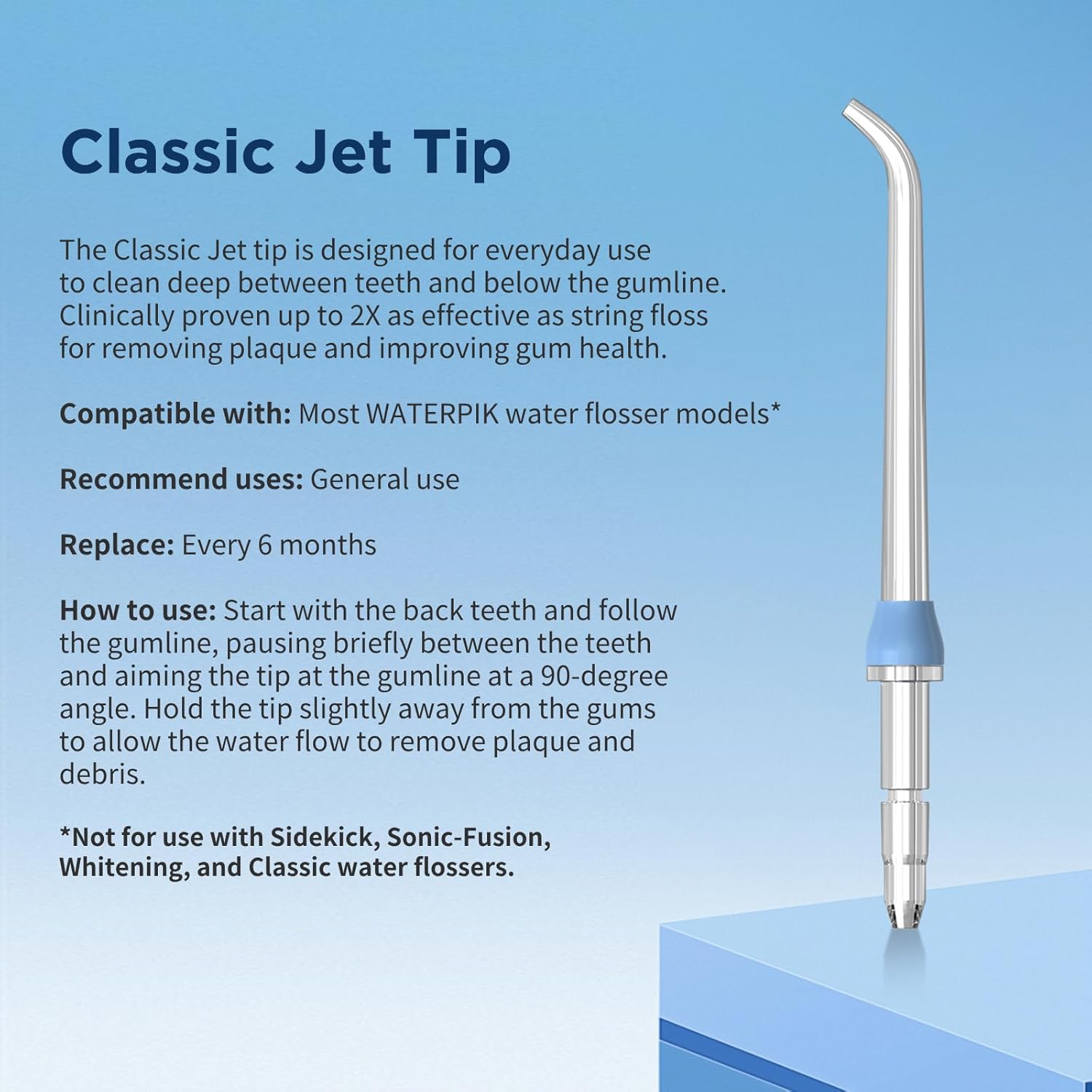 Replacement Heads for Waterpik, Replacement Picks for Water Pik Water Flosser (8 Classic Jet Tips + Storage Case + Travel Case)