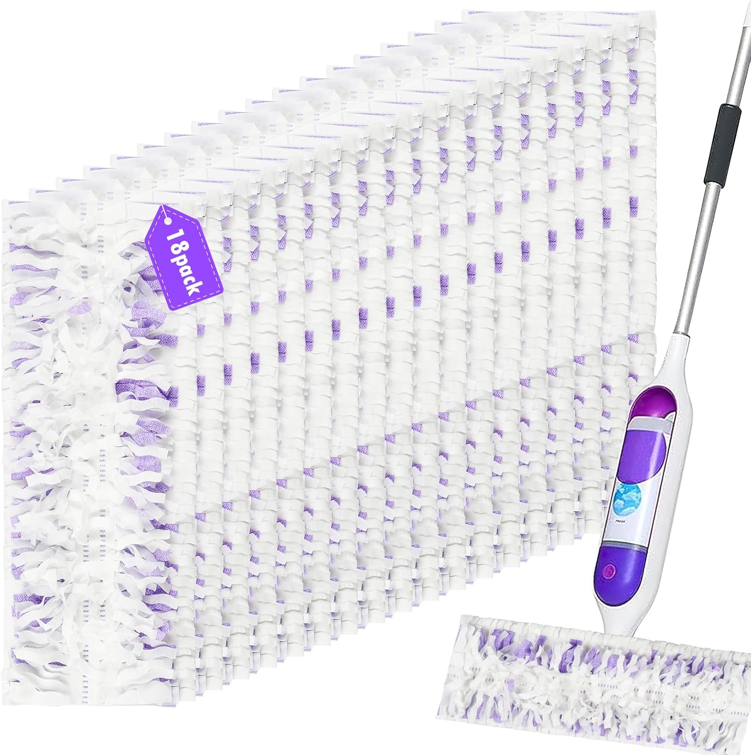 18 Count Disposable mop Pads Refills for Swiffer PowerMop Multi-Surface Mop and PowerMop Wood Mop, Replacement Pads Use for Floor Cleaning