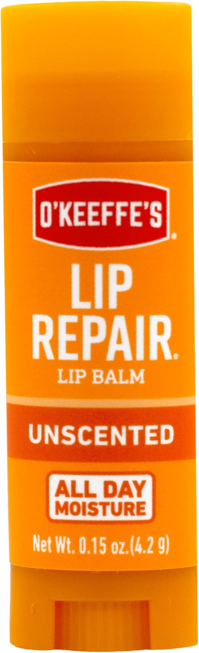 O'Keeffe's Unscented Lip Repair Lip Balm for Dry, Cracked Lips, Stick, (Pack of 4)