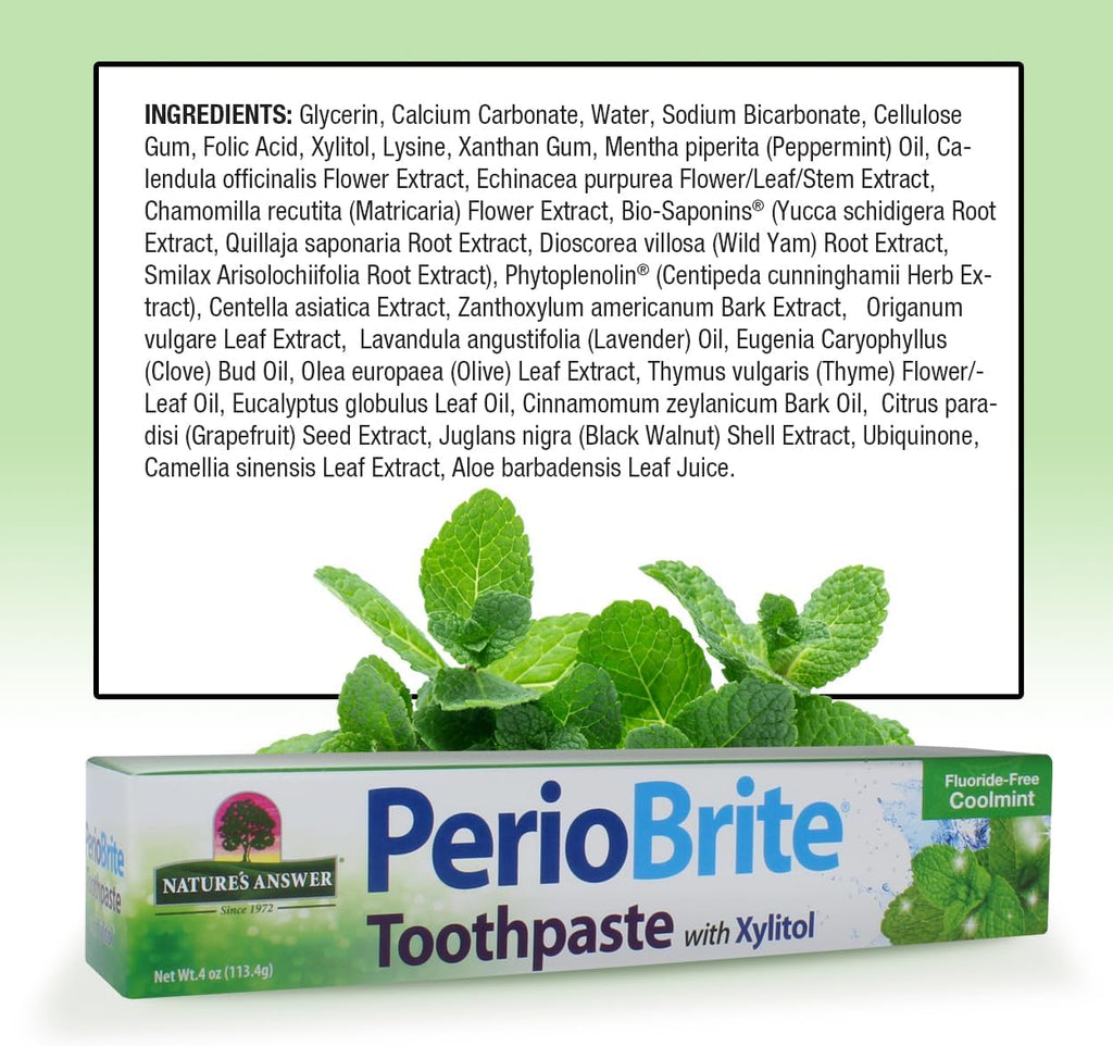 Nature's Answer Periobrite Natural Toothpaste, Cool Mint, 4 Ounce, 3 Count