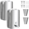 2 Pack 1000ml Hand Soap Dispenser, Commercial Soap Dispenser Wall Mounted, Stainless Steel Refillable Soap Liquid Dispenser for Bathrooms, Toilets, Hotels, Restaurants (Silver)