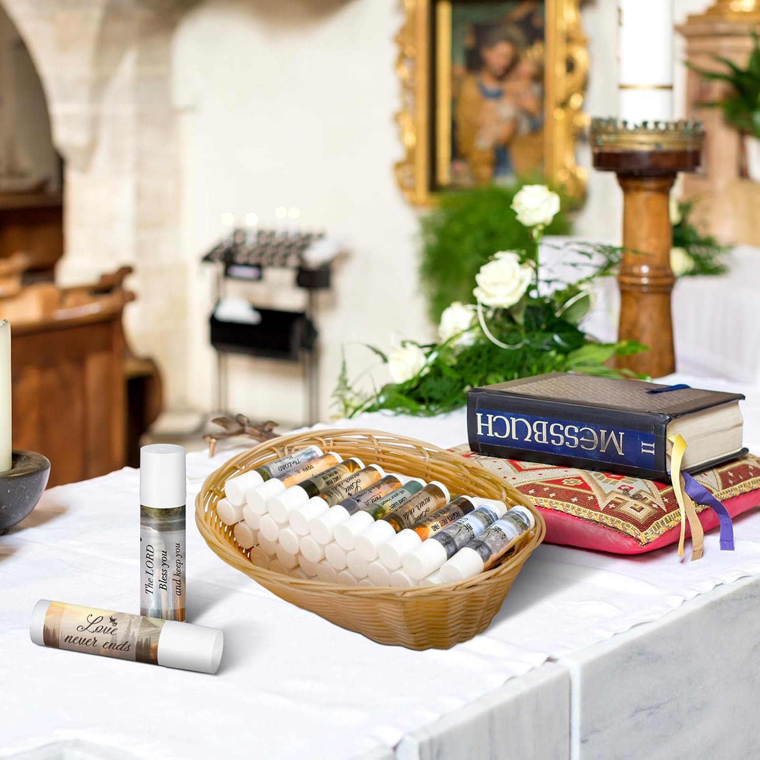 50 Pack Christmas Christian Religious Gifts Bulk Lip Balms for Women Men Church Party Favors Bible Verse Lip Balm with Scripture Gifts for Coworkers Staff Employee Christmas Stocking Stuffers