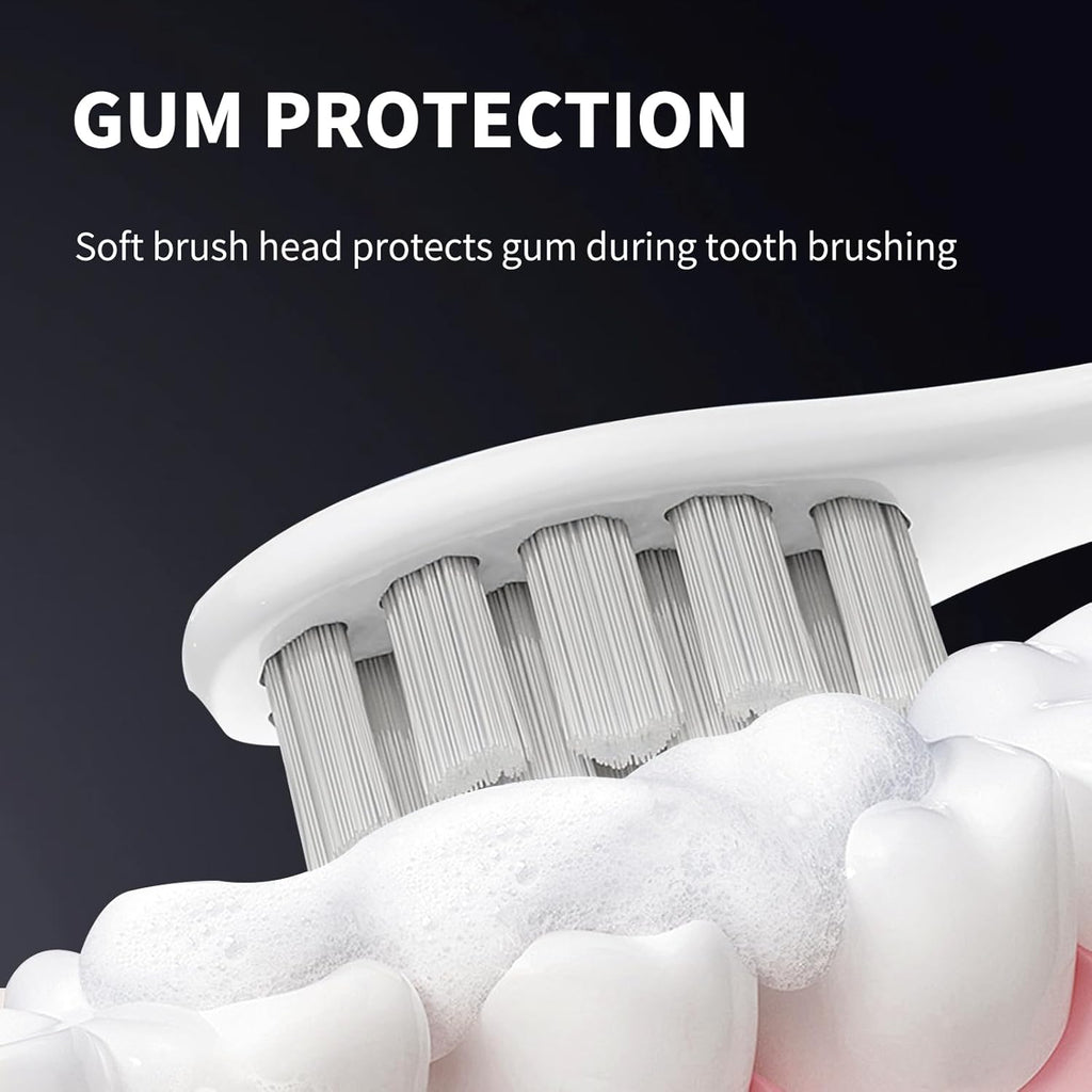 GTHUNDER Electric Rreplacement Toothbrush Heads Suitable for Oclean.with Hygienic Caps,Vacuum-Packed.Fits Adapted for All Oclean Models x pro Elite, X, X Pro,Flow,F1,Air 2-4Pcs(Grey)