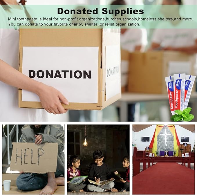 100 Tubes Bulk Travel Size Toothpaste,0.176 oz Extra Small Toothpastes Travel Size Bulk Mint Mini Disposable Toothpaste for Hotel,Guests,Homeless,Charity(Too Small, Only Good for Single Use)