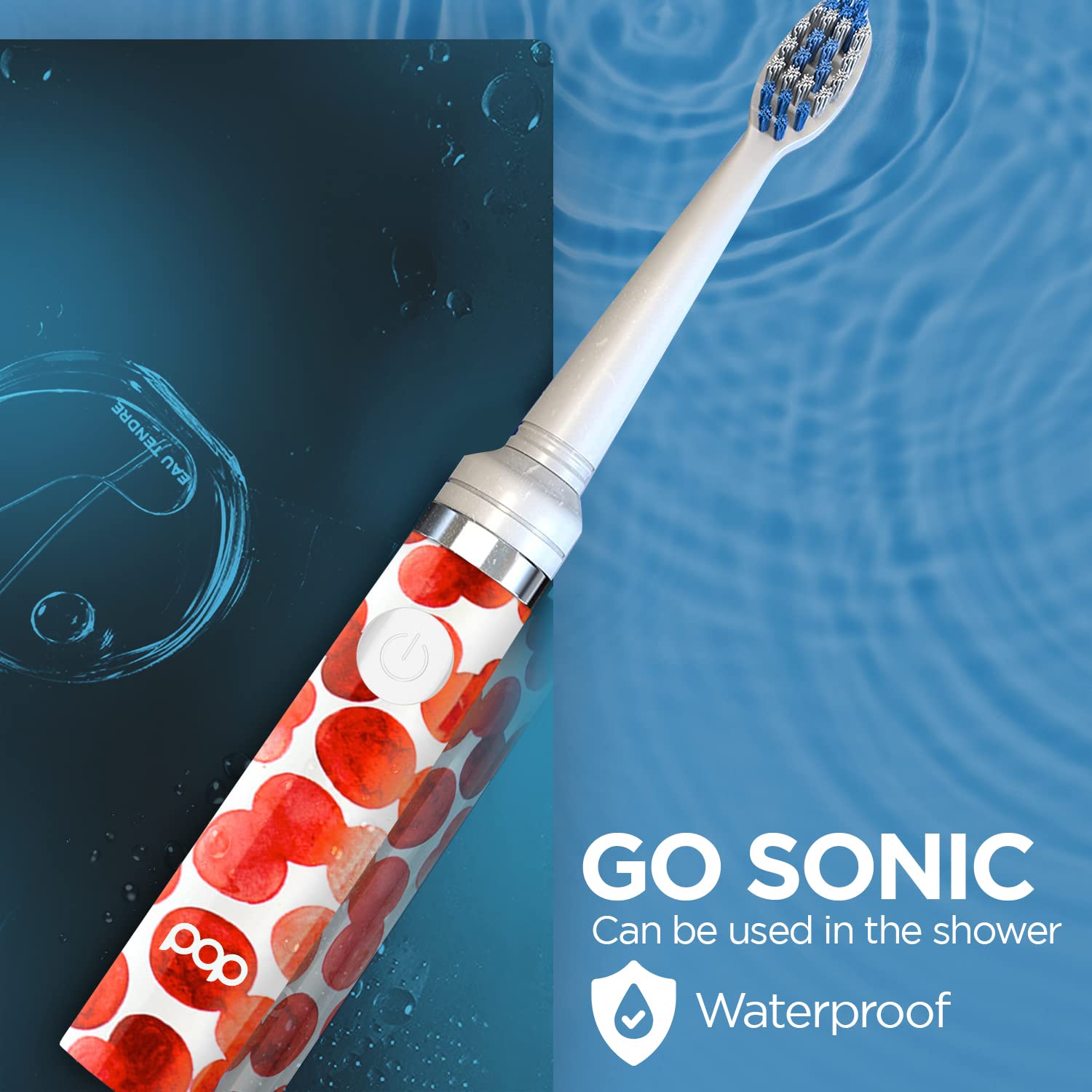Pop Sonic Electric Toothbrush (Red Bubbles) - Travel Toothbrushes w/AAA Battery | Kids Electric Toothbrushes with 2 Speed & 15,000-30,000 Strokes/Minute, Dupont Nylon Bristles