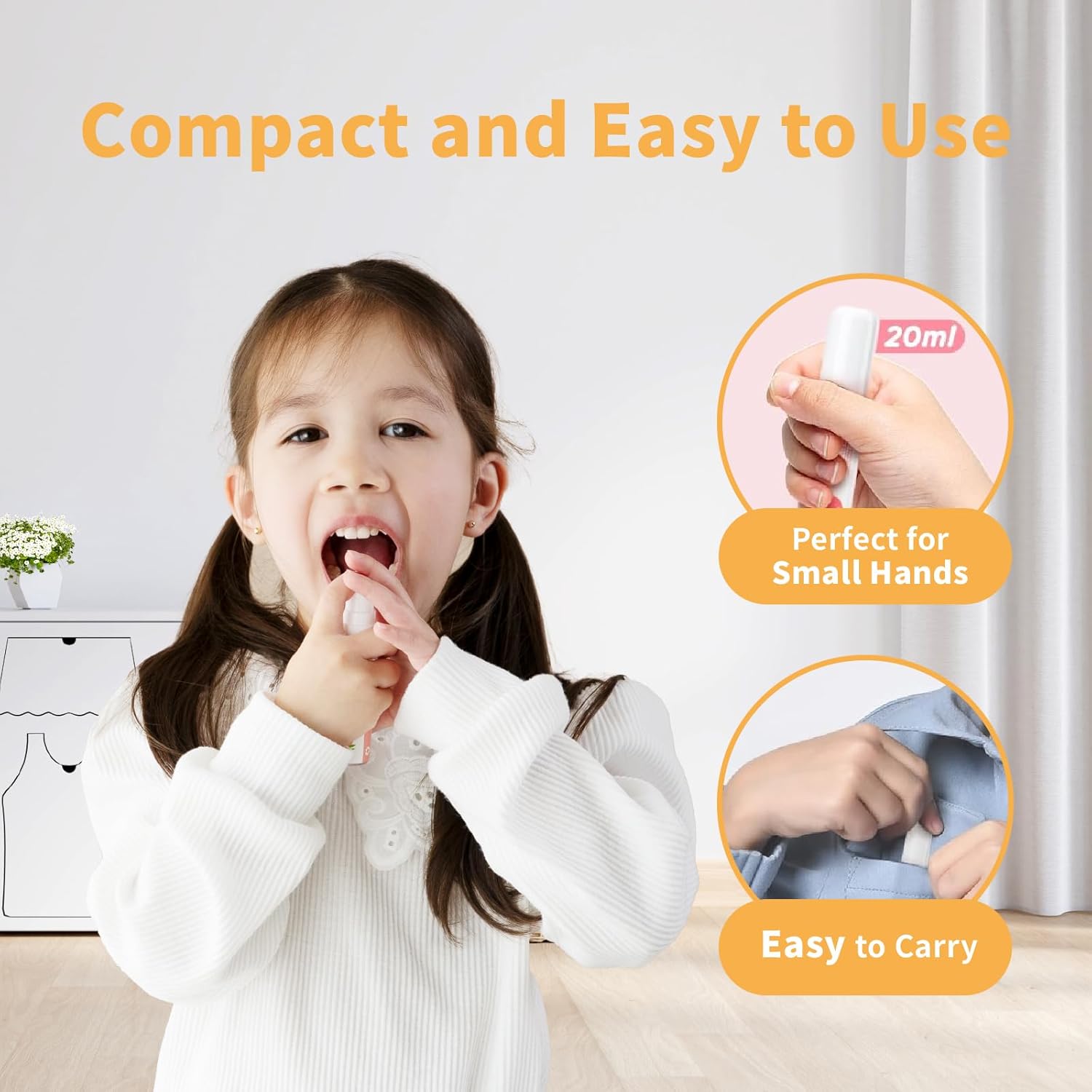 Mouth Spray for Kids, Toddler Toothpaste Helper, Fluoride Free Baby Toothpaste Cavity Protection, Oral Care with Natural P113+ Antibacterial Peptide - for Newborns to Age 12 (Citrus)