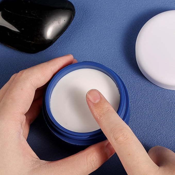 Travel Containers for Toiletries, Silicone Cream Jars BPA-Free, Leak-proof 2oz Travel Size Containers, Portable Size Silicone Jars with Lid for Cosmetic Face Hand Body Cream (4 Pack)