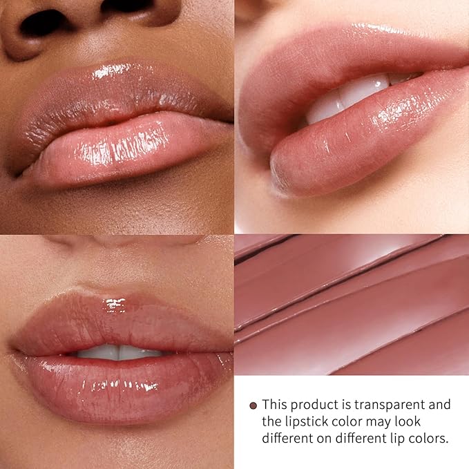 2PCS Honey Lipstick Tinted Lip Balm - Sheer Hydrating Lipstick for All Skin Tones - Moisturizing Lip Color, Nourishing Lip Balm with a Hint of Natural Black Cherry Tint (2Pcs Nude Honey)
