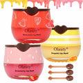 3 PCS Bee Lip Balm Lip Mask Honey Pot, Honey & Strawberry & Watermelon Lip Sleeping Mask Overnight Moisturizing Honey Lip Balm, Hydrating Prevention Dry & Cracked Lip Scrubs Lip Care