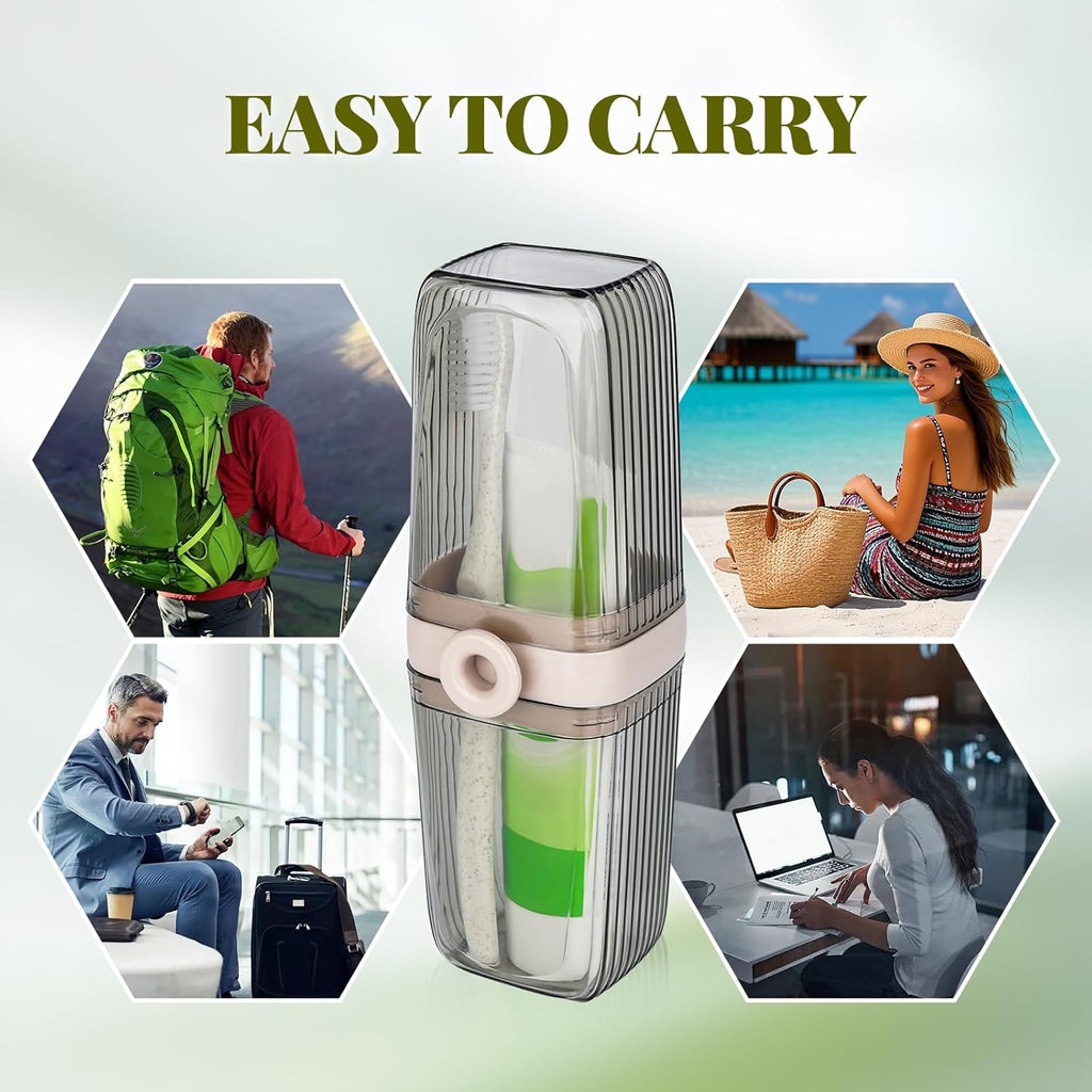 Toothbrush Travel Case,Clear Travel Toothbrush Case, Portable Plastic Dental Care Storage Container, Transparent