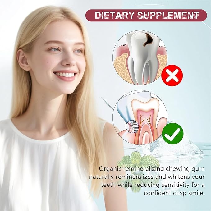 Remineralizing Chewing Gum-with Xylitol Hydroxyapatite,Handcrafted Sugar-Free Frankincense Mint Gum, Sugar Aspartame Plastic Dye Gluten Free,Daily Oral Freshness (18 Count (Pack of 3), Cinnamon)