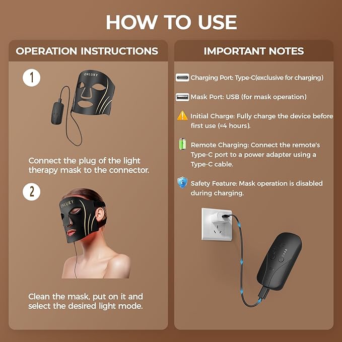 Red Light Therapy Mask for Face,70 LED Face Mask Light Therapy,USB C Rechargeable,Infrared Light Therapy Mask for Home Working Travel Yoga Sleep