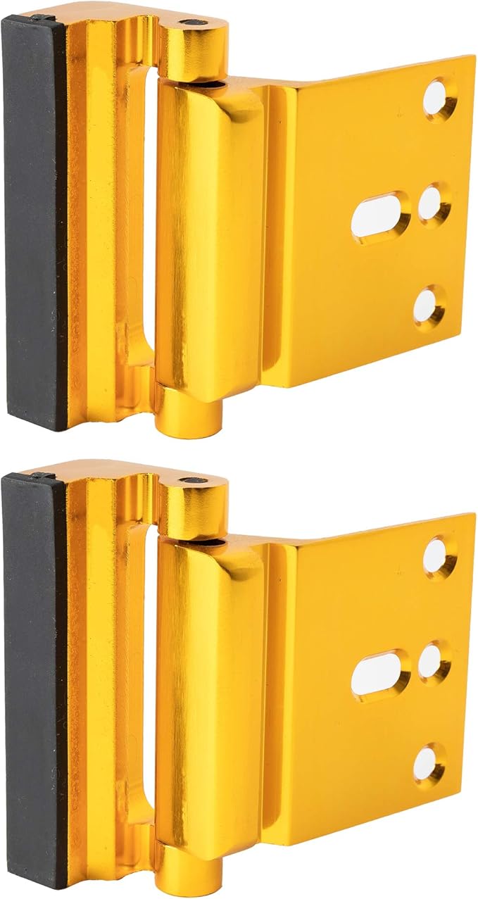 2 Pack Door Reinforcement Locks with 8 Screws, Home Security Door Lock for Toddler, Childproof Door Lock Night Lock Withstand 800 Lbs Red Gold
