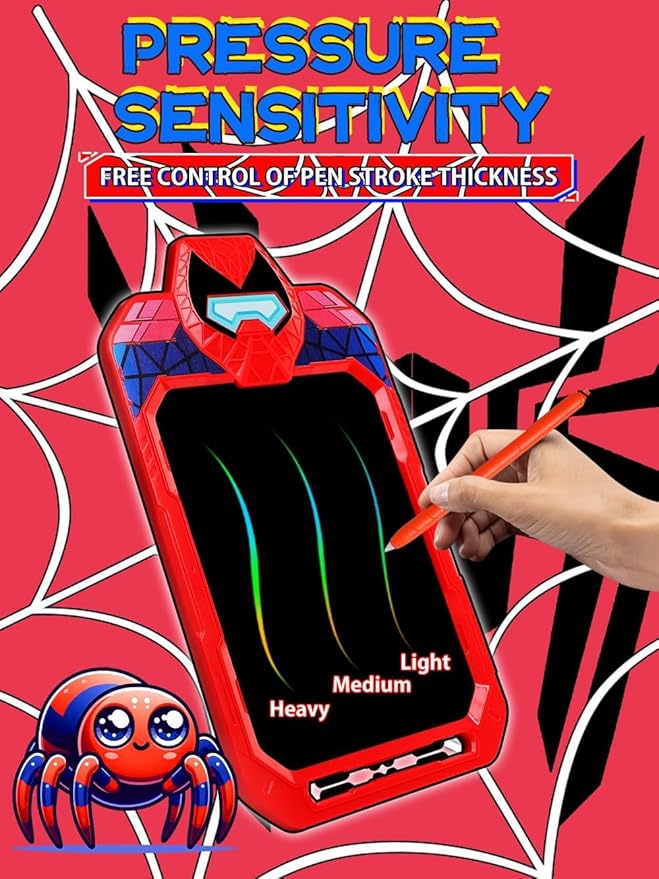 LCD Writing Tablet for Kids 10 Inch Spider Hero for Toddler 3 4 5 6 7 8 - Paint, Doodle Board, Drawing Pad - Travel Toys, Road Trip Car Activities, Birthday Christmas Gift Boys & Man