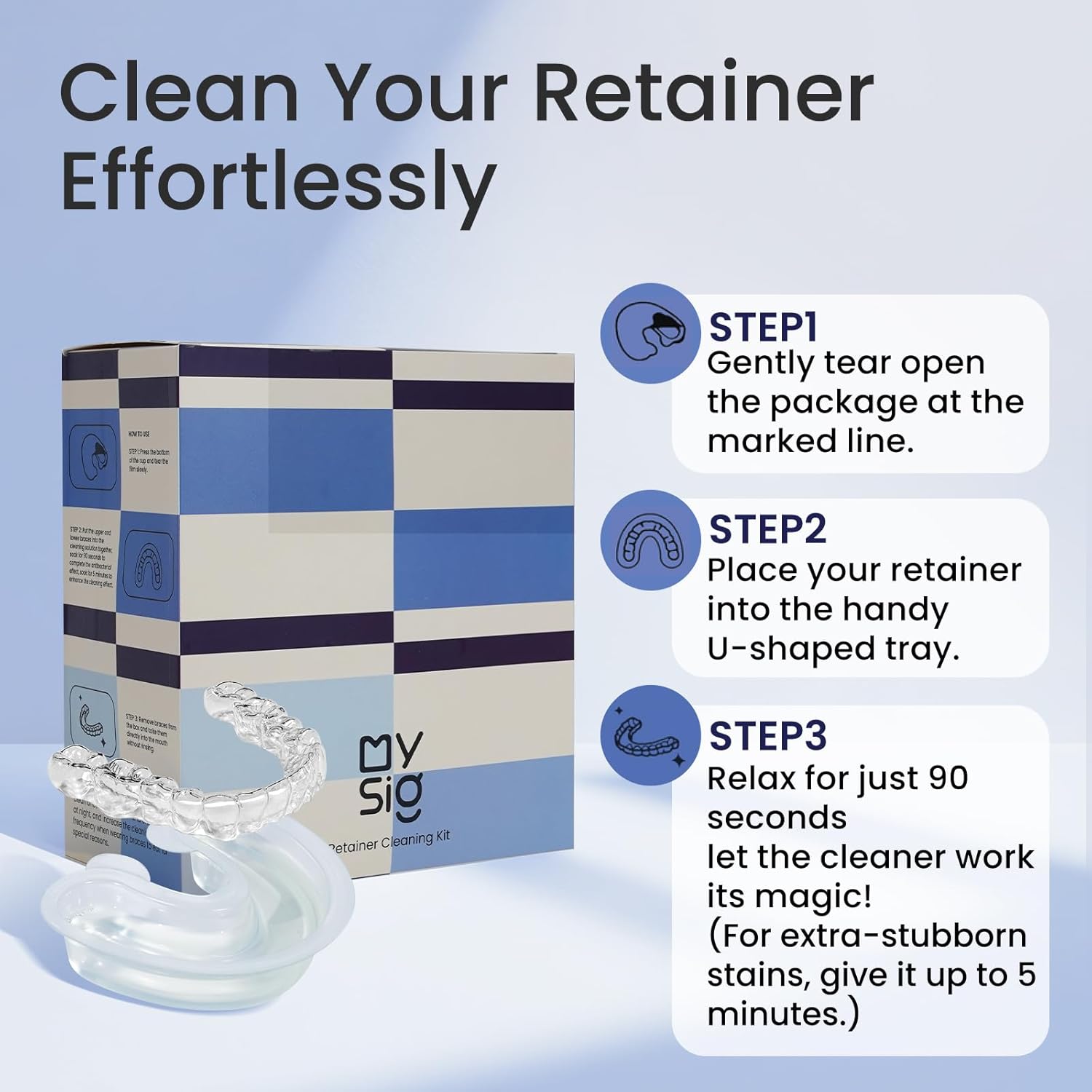 Denture Cleaner, Retainer Cleanser, Clear Retainer Cleaner, Portable Retainer Cleaning Kit for Travel School Office, 90-Second Quick Clean Denture Cleaners, Minty Fresh & Clean, 30ml (12PCS)