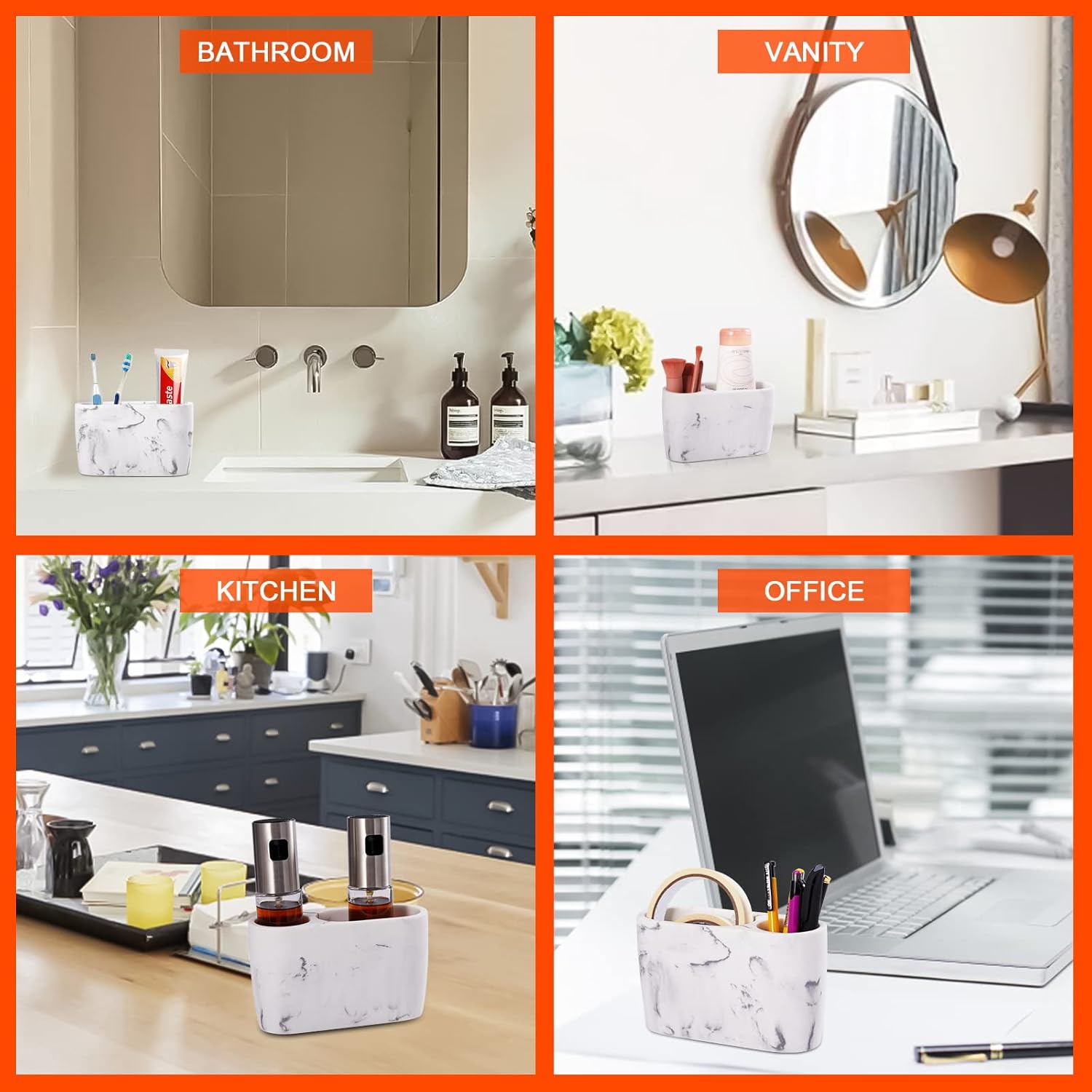 Toothbrush Holder for Bathrooms Toothpaste Holder Stand Bathroom Organizer for Toothbrush Makeup Brushes Holder