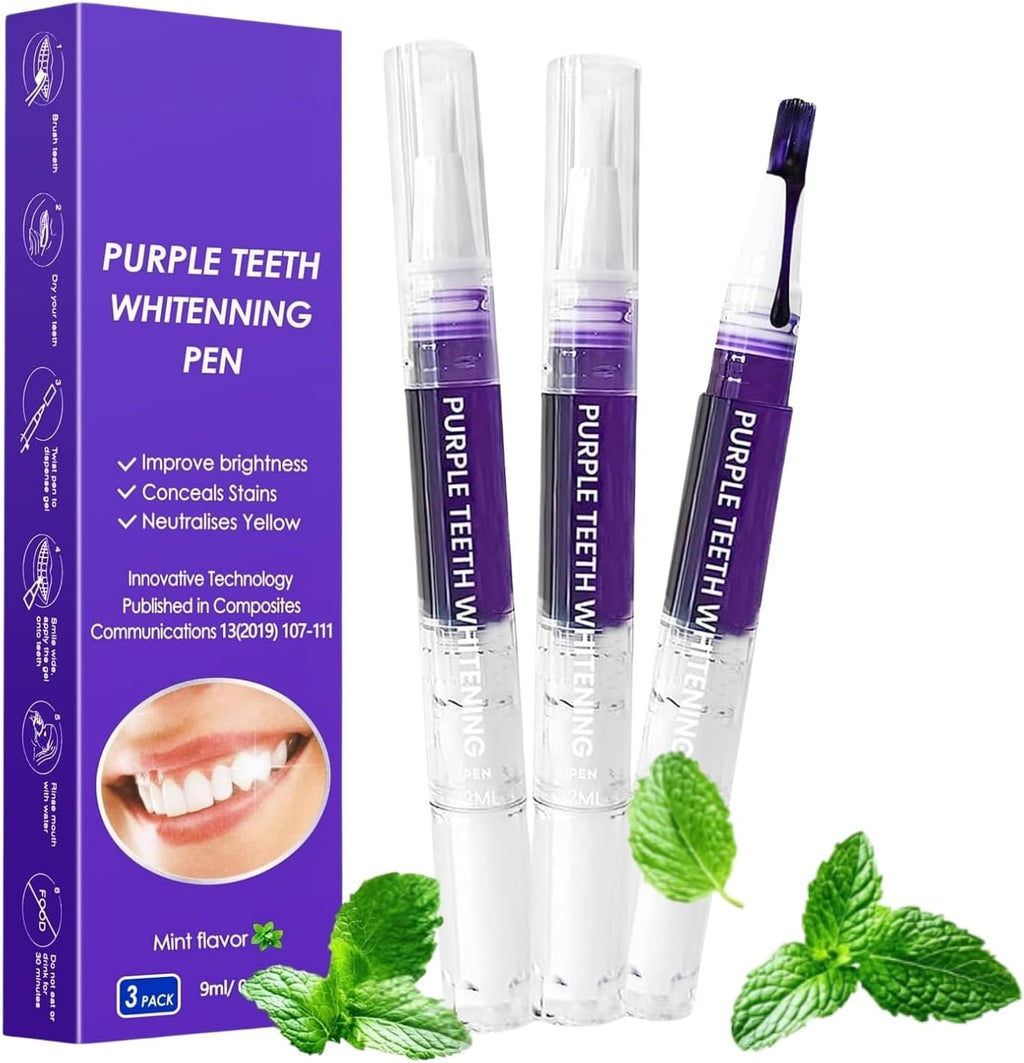 Teeth Whitening Pen, Teeth Whitener Effective Tooth Whitening Gel Kit, Professionally Stain Removal Effective, Painless, Low Sensitivity (3 Pcs)