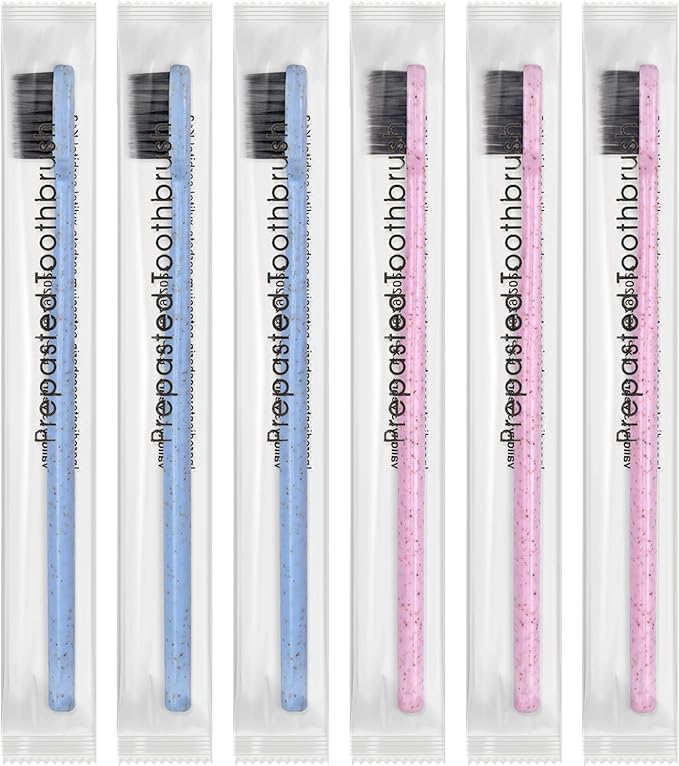 200Pcs Prepasted Disposable Toothbrushes Bulk Individually Wrapped Pre Pasted Soft Bristle Tooth Brush Set Travel Colorful Toothbrushes for Homeless Gift Hotel Camping Travel