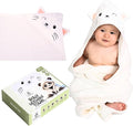 Premium Hooded Towel - 500GSM Viscose derived from Bamboo Cotton Baby Towels- Ultra Soft & Absorbent, Extra Large 35” x 35”, Hypoallergenic, Machine Washable Toddler Towel - Cat