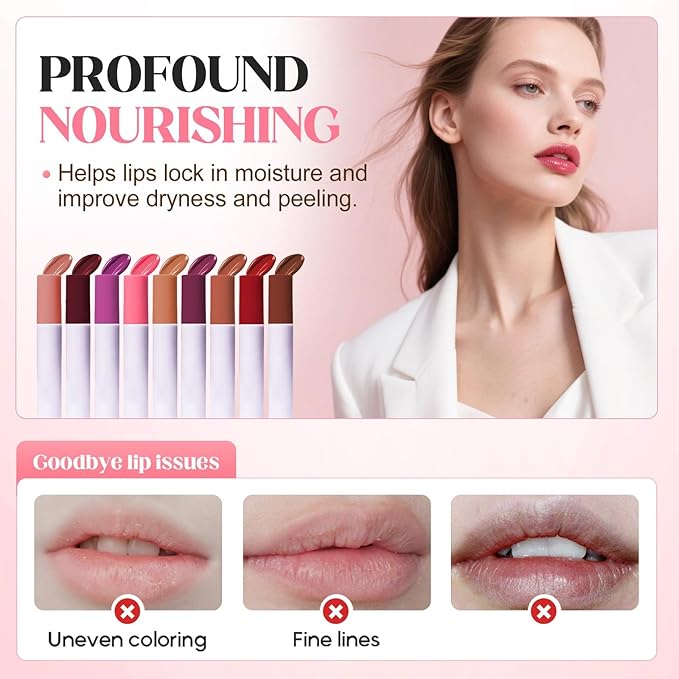 Lips Staining Lip Oil, 2026 New Lip Tint Lips Oil Long-Lasting Moisturizing, Plumping Hydrating Glossy Lip Glosses, Glossy Lip Stain Creamy Texture for Girl and Women (ROSE)