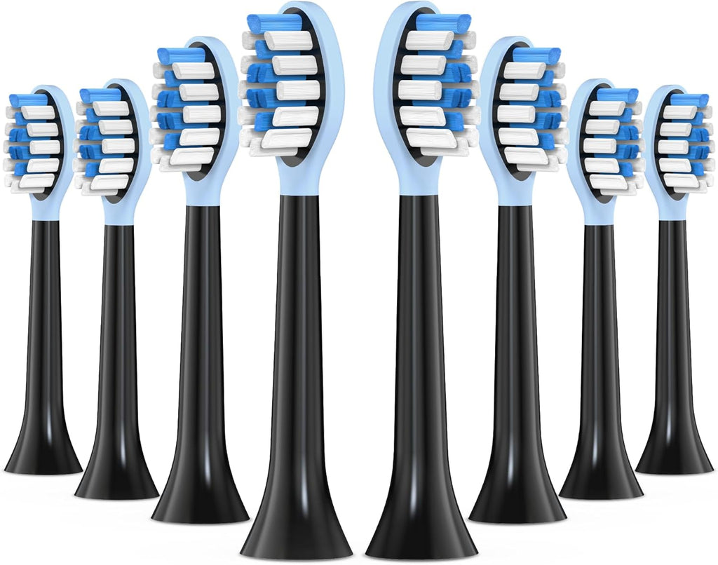 Replacement Toothbrush Heads for Philips Sonicare Electric Toothbrush, 2-in-1 Tongue Cleaner, 8 Pack, Ice Blue,Suitable for Philips Sonicare Heads, C2, C1, C3, W1, W2, W3, G1, G2, G3