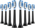 Replacement Toothbrush Heads for Philips Sonicare Electric Toothbrush, 2-in-1 Tongue Cleaner, 8 Pack, Ice Blue,Suitable for Philips Sonicare Heads, C2, C1, C3, W1, W2, W3, G1, G2, G3