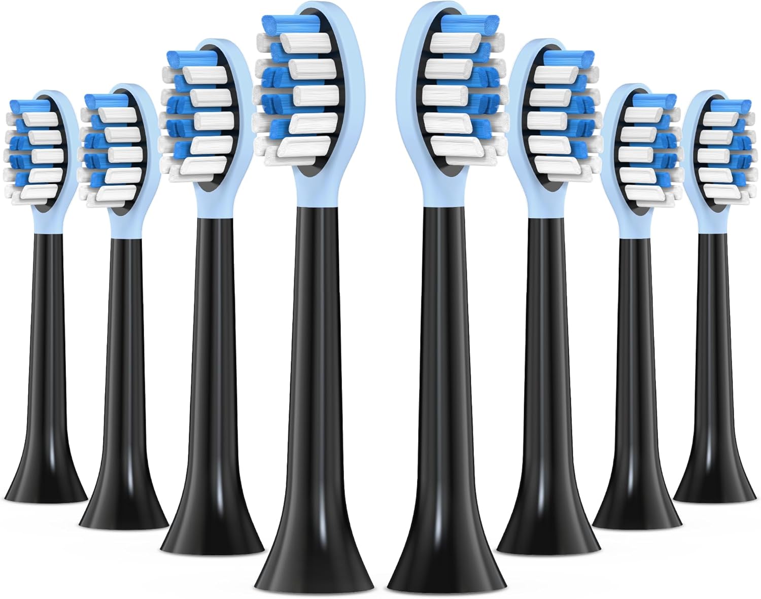 Replacement Toothbrush Heads for Philips Sonicare Electric Toothbrush, 2-in-1 Tongue Cleaner, 8 Pack, Ice Blue,Suitable for Philips Sonicare Heads, C2, C1, C3, W1, W2, W3, G1, G2, G3
