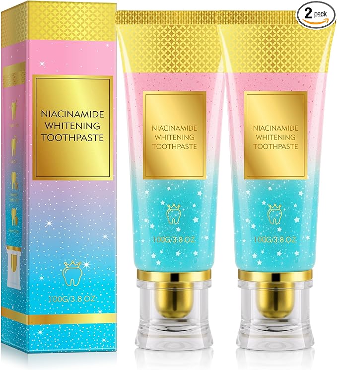 Niacinamide Whitening Toothpaste 200g - Niacinamides Toothpaste Stain Removal, Gentle on Sensitive Teeth & Gums, Fluoride-Free, Natural Enzymes, Dentist-Developed for Coffee & Tea Lovers
