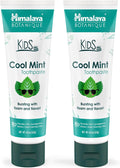 Himalaya Botanique Kids Toothpaste, Herbal, Cool Mint Flavor, Fights Plaque, Fluoride & SLS Free, Gentle, No Artificial Colors, Gluten & Cruelty Free, Vegan, Foaming, 4 Oz, 2 Pack