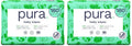 Pura Baby Wipes 3 x 60 per pack (180 Wipes) 100% Plastic-Free & Plant Based Wipes, 99% Water, Suitable for Sensitive & Eczema-prone Skin, Fragrance Free & Hypoallergenic, EWG, Cruelty Free (Pack of 2)