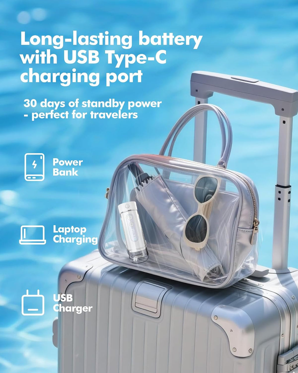 Water Flosser Travel Mini Cordless Portable: 5 Modes Water Dental Floss with Telescopic Water Tank, 4 Tips, IPX7 Waterproof Oral Irrigator for Teeth Cleaning, Orthodontic, Braces Dental Care