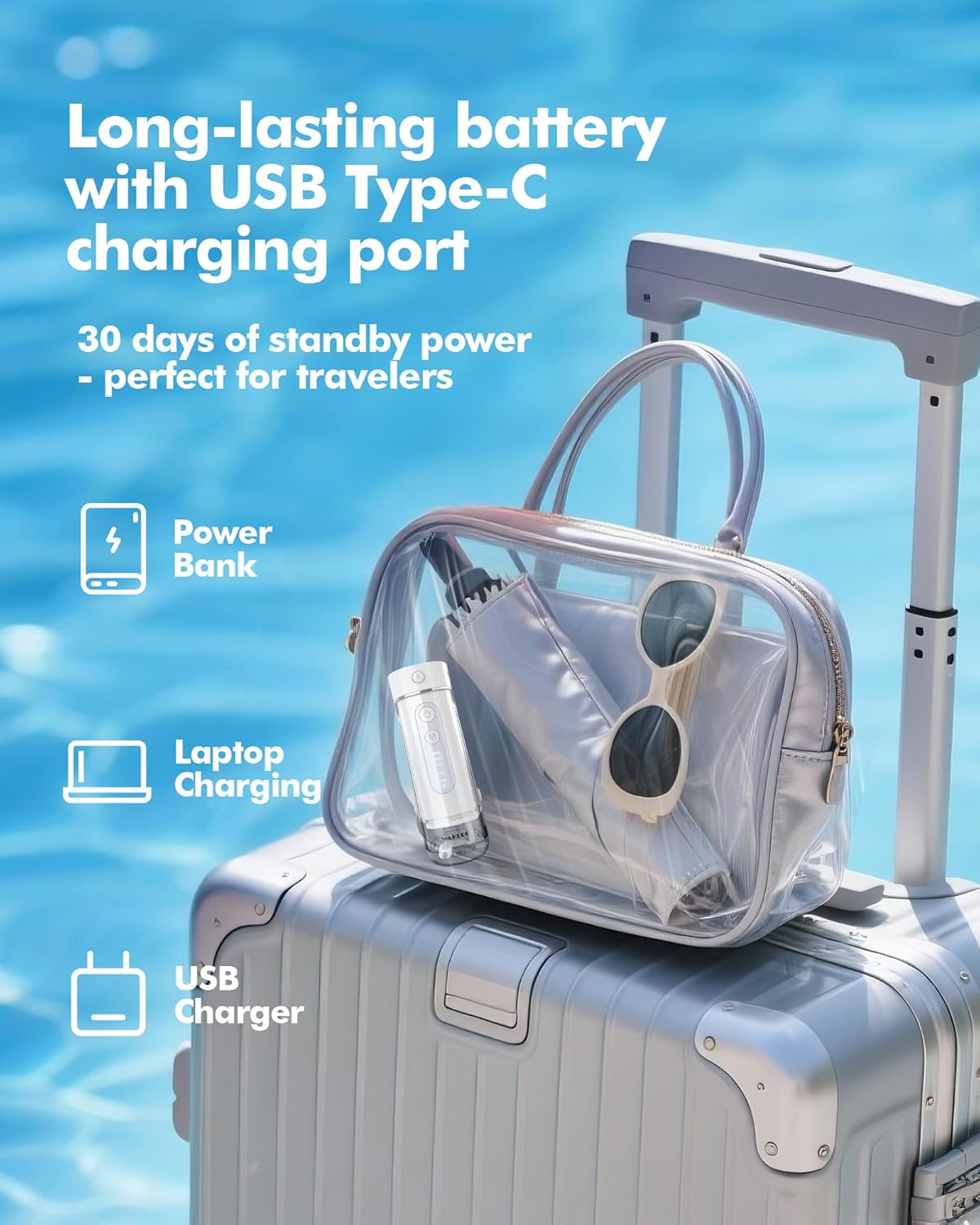 Water Flosser Travel Mini Cordless Portable: 5 Modes Water Dental Floss with Telescopic Water Tank, 4 Tips, IPX7 Waterproof Oral Irrigator for Teeth Cleaning, Orthodontic, Braces Dental Care