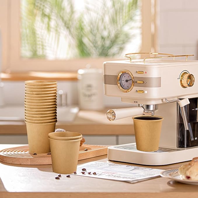 1200 Pack 3 oz Paper Cups, Disposable Kraft Small Mouthwash Bathroom Cups 3 Ounce, Hot/Cold Beverage Cups for Home, Kitchen, Party