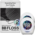 Brushmo Black Floss (BBFloss) - Expanding Floss, Gum-Friendly Soothing Mint Dental Floss, Natural Vegan Wax to Remove Plaque from Teeth, Dentist Designed PTFE & PFAS Free Oral Care, 2 Spools, 110 yd