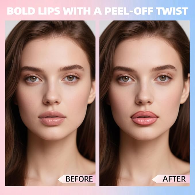 KIMUSE Peel Off Lip Stain Trio - Long - Lasting, Vitamin E Infused, Matte Finish Lip Makeup Set for All Skin Types, Transfer-Proof & Smudge-Resistant, Vegan & Cruelty Free