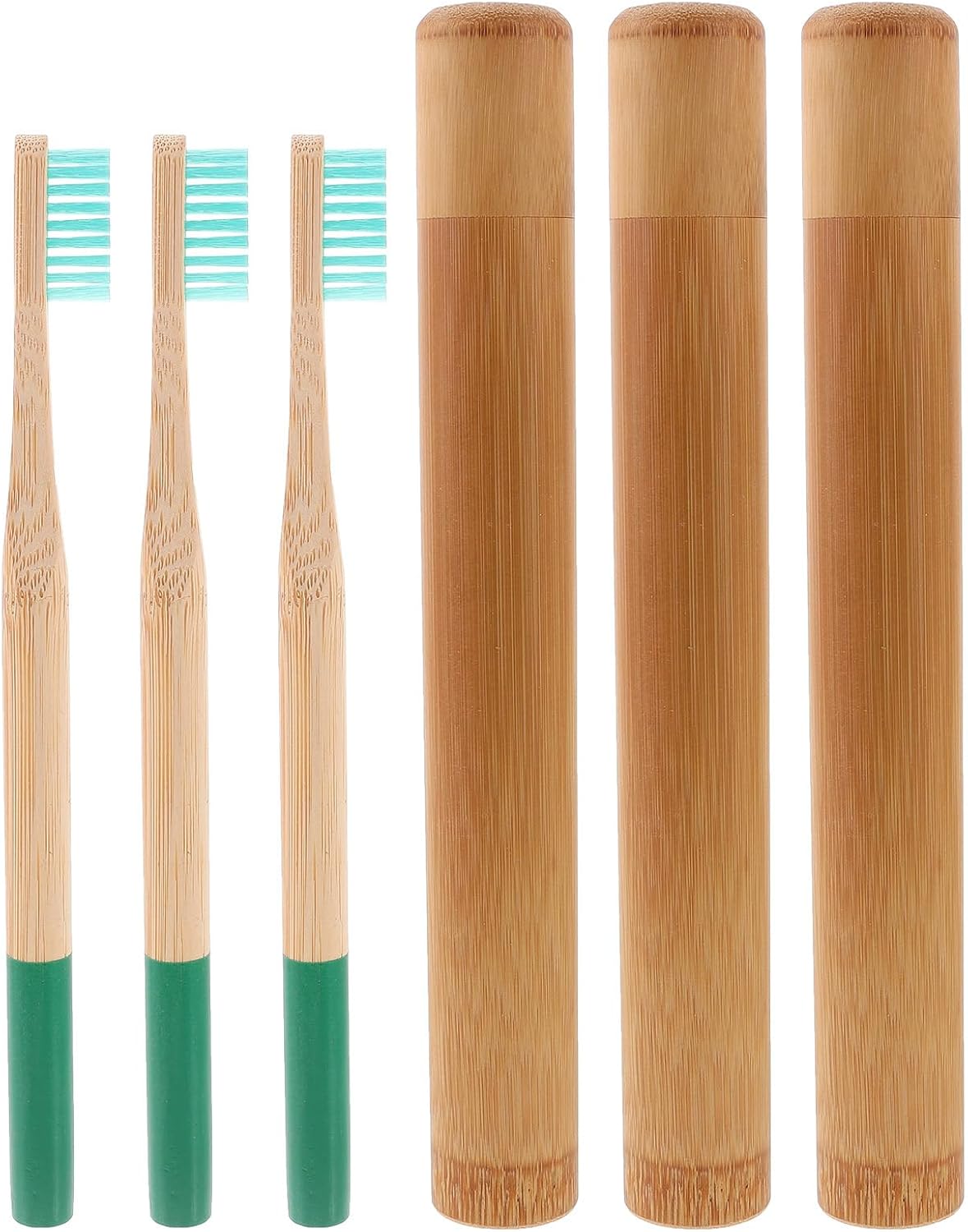 Healifty Bamboo Toothbrushes Holder Portable Wood Toothbrush Cover Disposable Travel Toothbrushes Rustic Tooth Brush Container Tubes Individual Storage Organizer Kit for Homestay Hotel