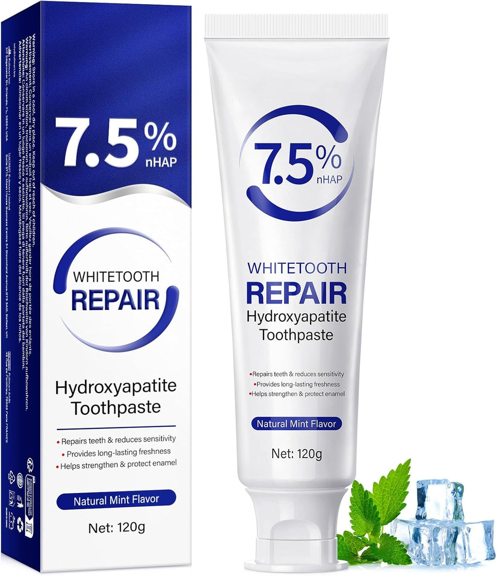 Hydroxyapatite Toothpastes for Enamel Protection and Tooth Strengthening, with Gentle Mint, Provides Long-Lasting Fresh Breath, Daily Use for Oral Health, 4.23 OZ