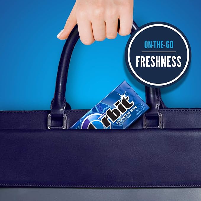 ORBIT Peppermint Sugarfree Chewing Gum Bulk, 8 Packs of 14-Pieces, Case of 6 (672 Total Pieces)