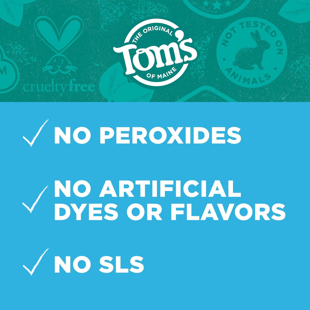 Tom's of Maine Whiten Plus Deep Clean Whitening Toothpaste, Natural Whitening Toothpaste with Plant-Based Cleansers, Enamel Safe, Whitens Without Causing Sensitivity, Peppermint, 4.0 oz (Pack of 3)