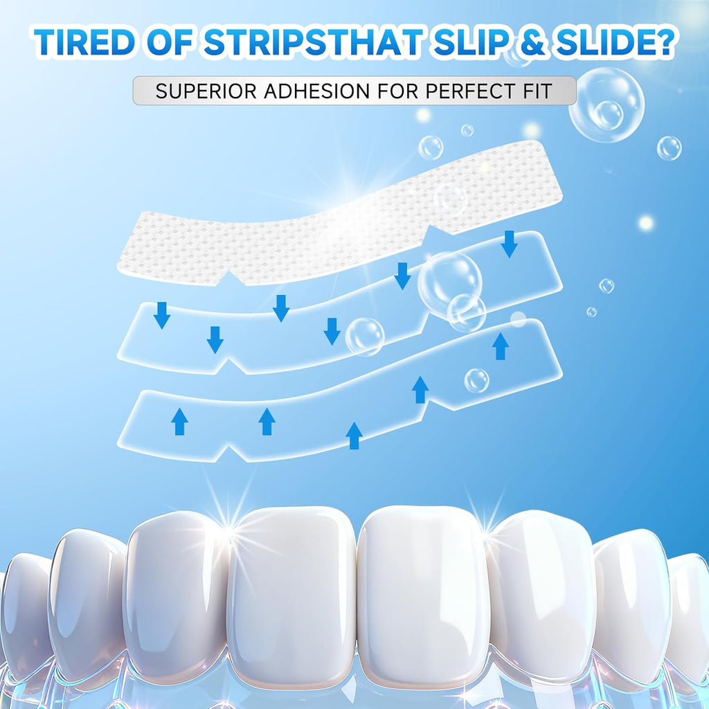 Teeth Whitening Strips for Sensitive, 42 Strips Whitener Safe Whitestrip, Deep Stains Removal Tooth Whitening, Enamel Safe Non-Slip Dry Strip Technology for Whiter Teeth, Mint